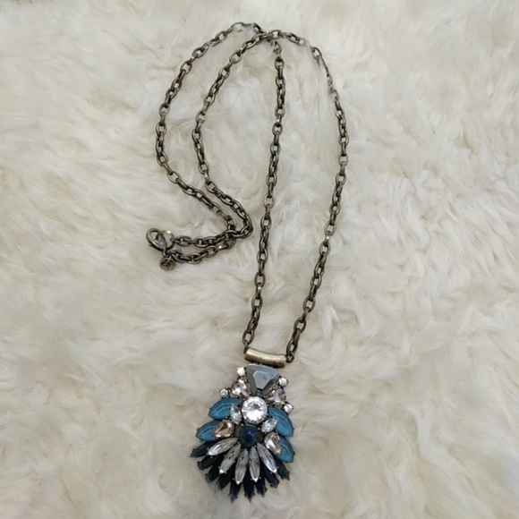 LOFT Jewelry - Loft • Blue & Clear Crystal Pendant Long Necklace